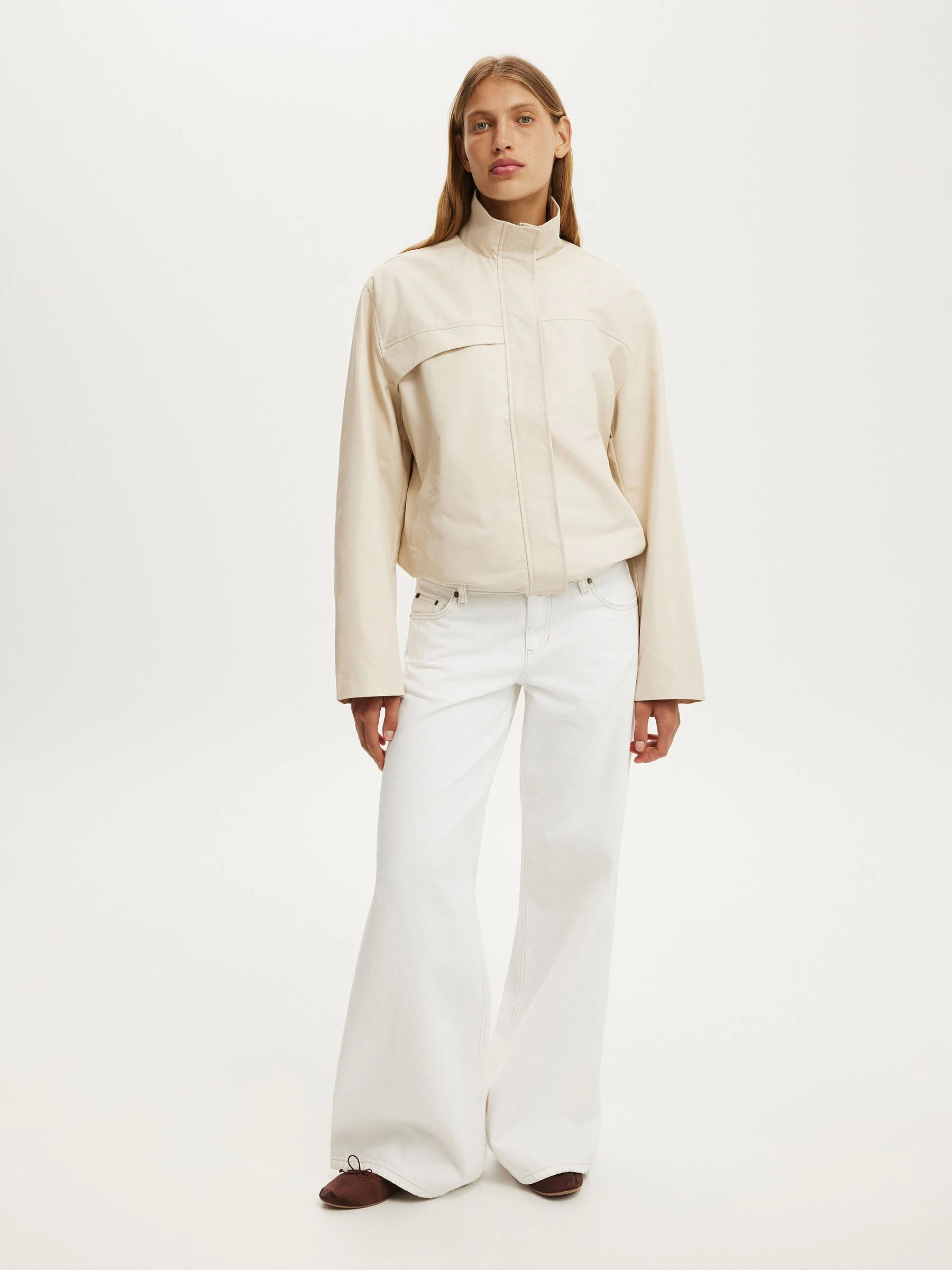 Cotton On Cotton On Natural Arlo Funnel Neck Jacket | Next US