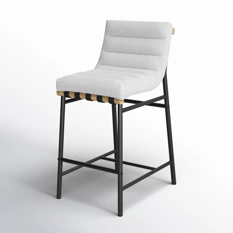 Vincentas Upholstered Counter Stool with Metal Frame | Wayfair North America