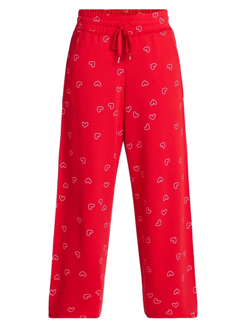 Valentine's Day Women's Love Scatter Graphic Fleece Pants from Way to Celebrate, Sizes S-XXXL | Walmart (US)