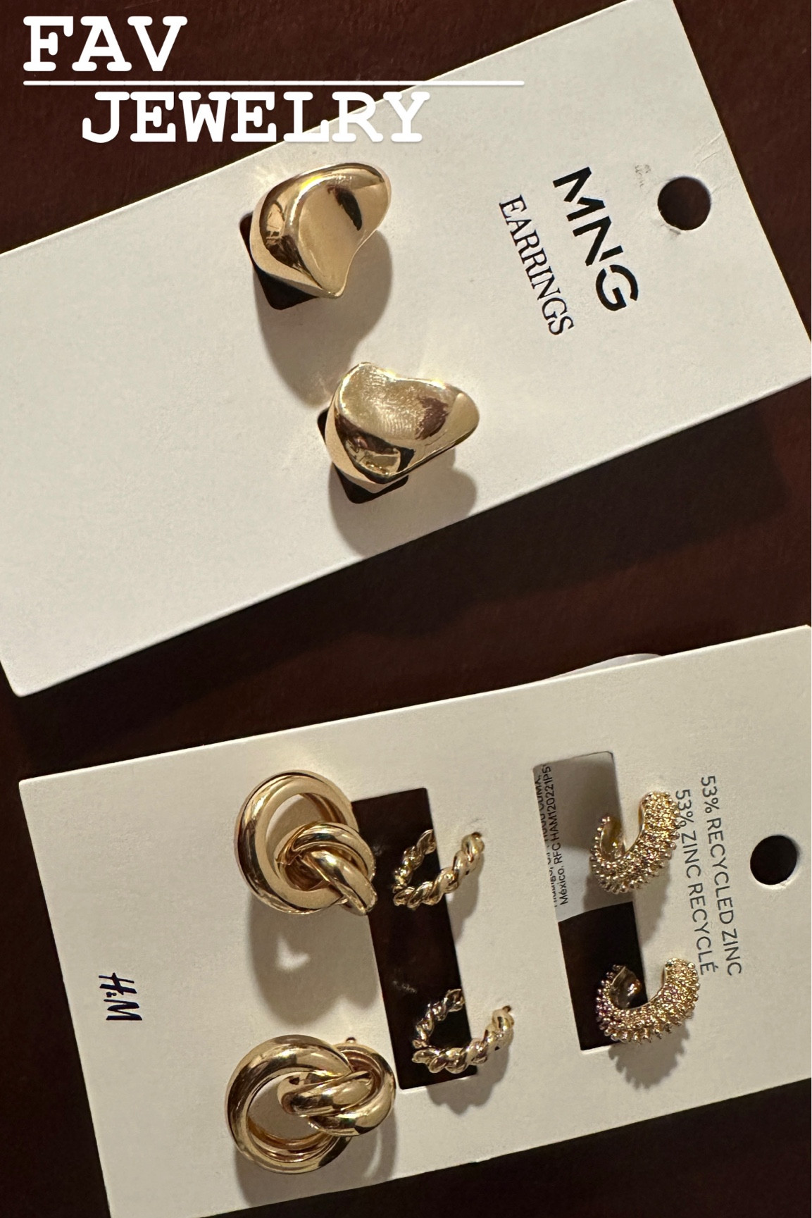 This is my favorite jewelry . I usually go to H&M or F21 to buy some sets of these earrings. 
Mango’s accessories are a little expensive but uniques . I was crazy about those you can see there . 


#LTKbeauty #LTKfindsunder50 #LTKstyletip