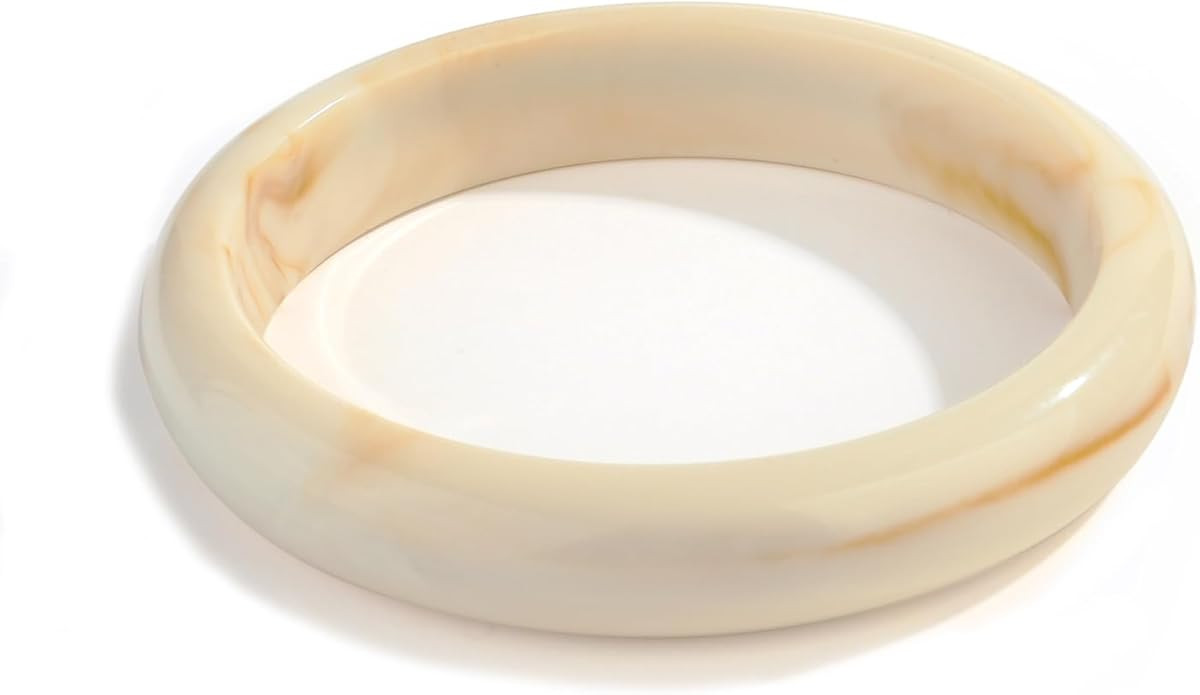 Chunky Acrylic Bangles Bracelets For Women Geometric Acrylic Resin Acetate Mottled Wide Bangle Br... | Amazon (US)