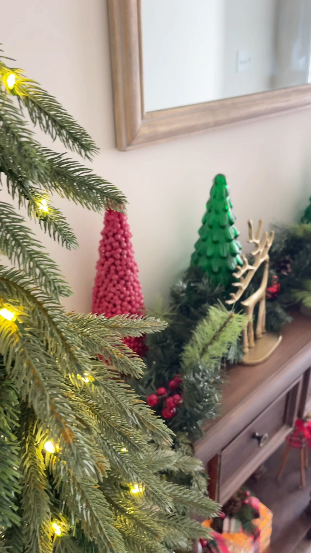 My Christmas console table is so fun and festive!! I just shared the blog post with all the details of how I created this look  

#LTKVideo #LTKHoliday #LTKhome