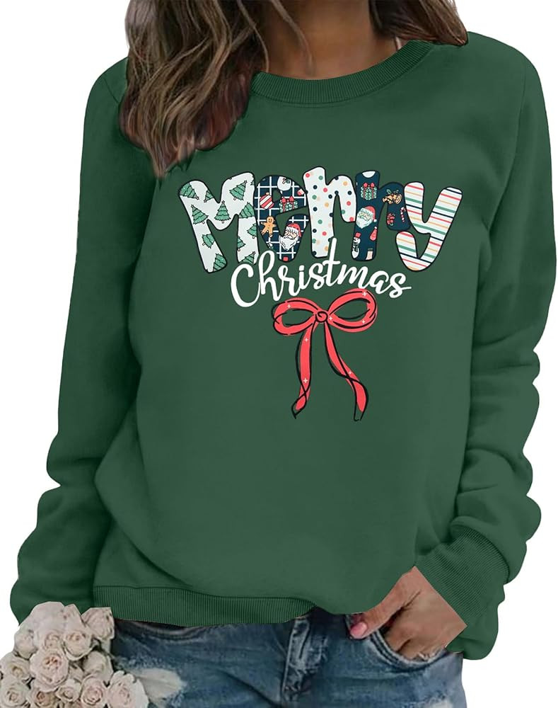 SUPEYA Merry Christmas Sweatshirt For Women Christmas sweatshirts Xmas Long Sleeve Top Winter Hol... | Amazon (US)