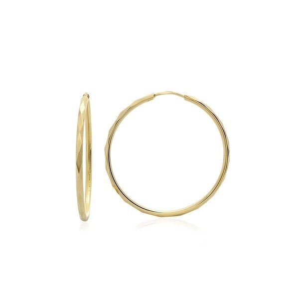 14k Faceted Gold Hoop Earrings | Bed Bath & Beyond