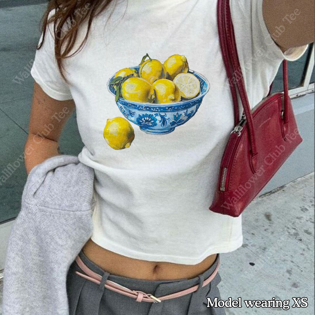 Lemon Bowl Baby Tee, Scrapbook Baby Tee, Fruit Baby Tee, Italian Summer Baby Tee, Coastal Grandma... | Etsy (US)