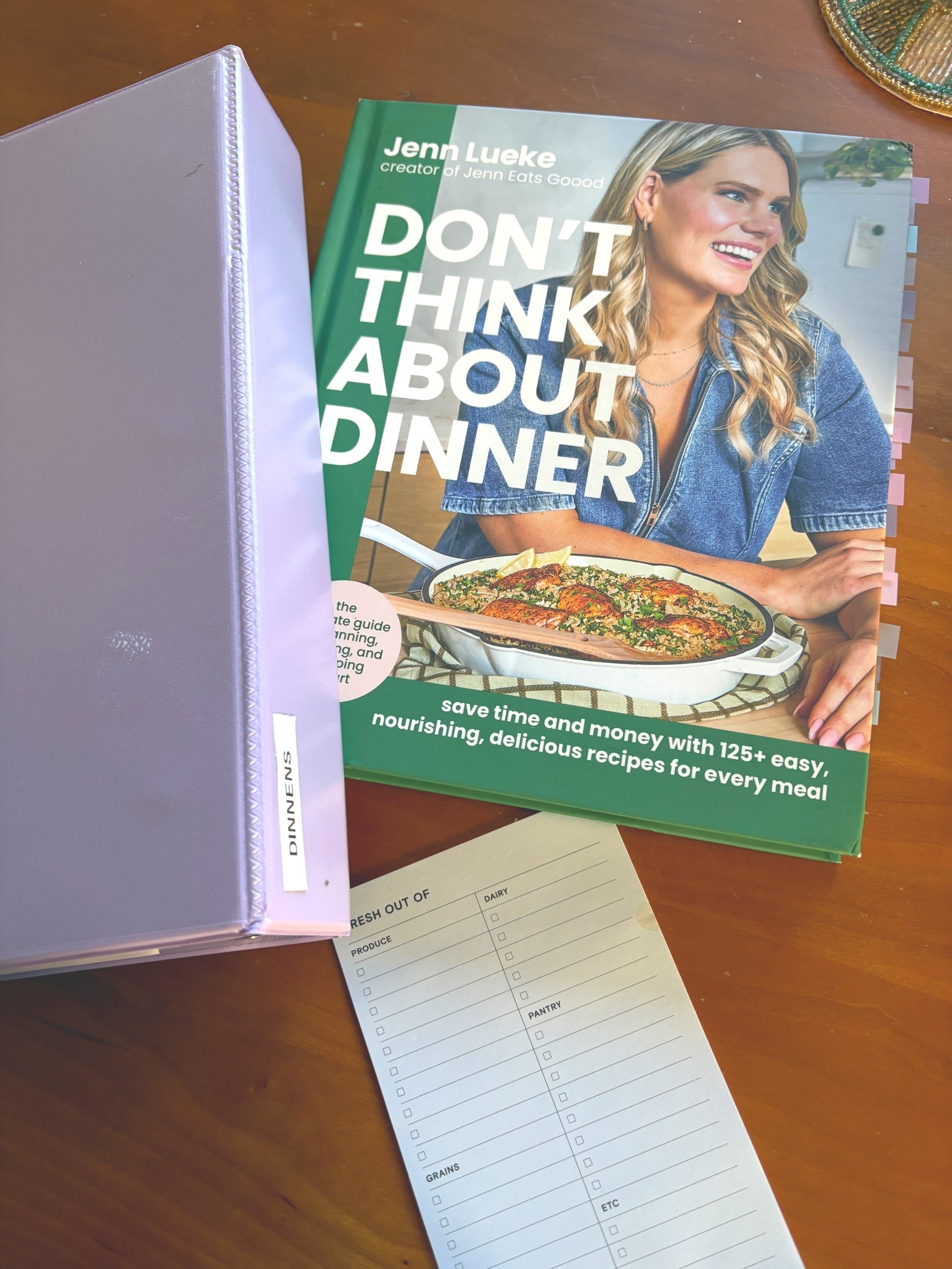 Time to meal prep! I grocery shop for 2 weeks at a time, so meal prep is my best friend. I have my handy binder of recipes I got online as well as Don’t Think About Dinner, which I can’t get enough of  