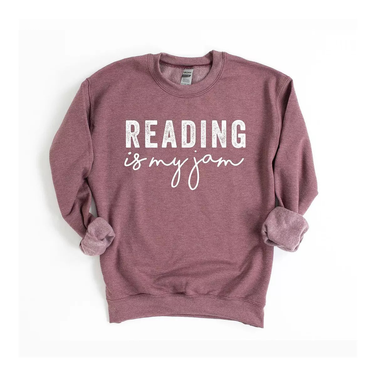 Simply Sage Market Women's Graphic Sweatshirt Reading Is My Jam - S - Heather Maroon | Target