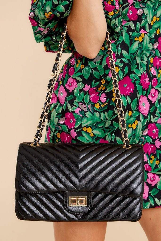 Polished And Poised Black Bag | Red Dress 