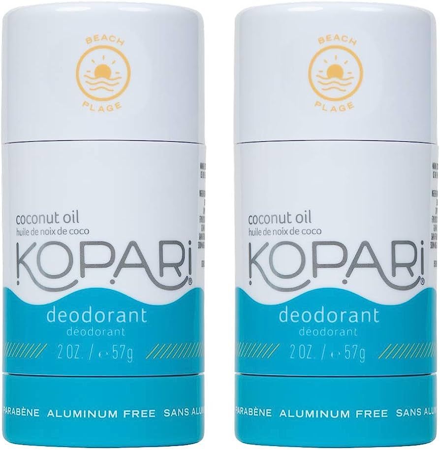 Kopari Aluminum Free Natural Deodorant with Organic Coconut Oil | Beach 2 Pack | Vegan, Gluten Fr... | Amazon (US)