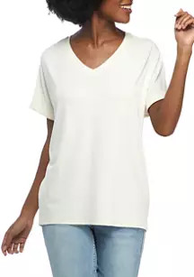Women's Short Dolman Sleeve Swing V-Neck Top | Belk