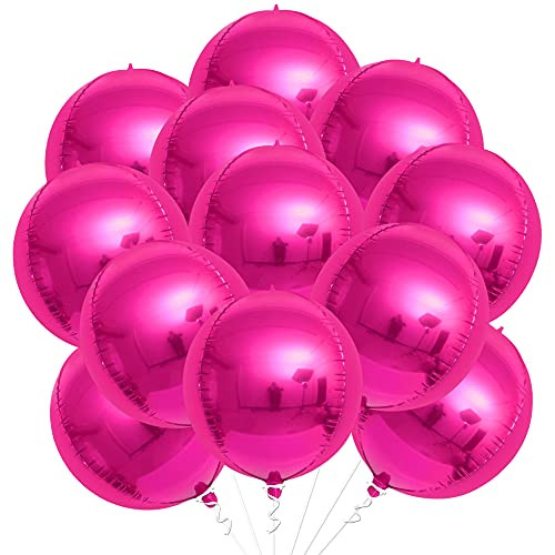 KatchOn, Large Hot Pink Balloons - 22 Inch, Pack 12 | Hot Pink Mylar Balloons for Hot Pink Party Decorations | Hot Pink Foil Balloons for Hot Pink Birthday Decorations | Hot Pink Metallic Balloons | Amazon (US)