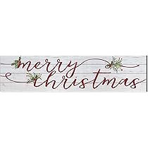Kindred Hearts 40"x10" Merry Christmas Shiplap Wall Sign, White | Amazon (US)