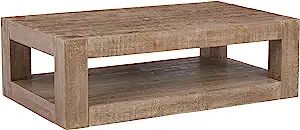 Signature Design by Ashley Waltleigh Rectangular Cocktail Table, 56"W x 32"D x 17"H, Distressed B... | Amazon (US)