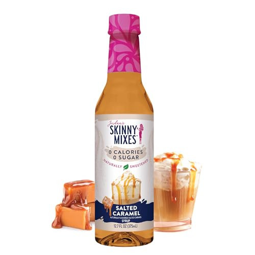 Jordan’s Skinny Mixes Sugar Free Coffee Syrup, Salted Caramel Coffee Flavoring Syrup, Naturally Sweetened Zero Calorie Drink Mix, Lattes, Baking or Protein Shake, Dairy & Gluten Free, 12.7 Fl Oz | Amazon (US)