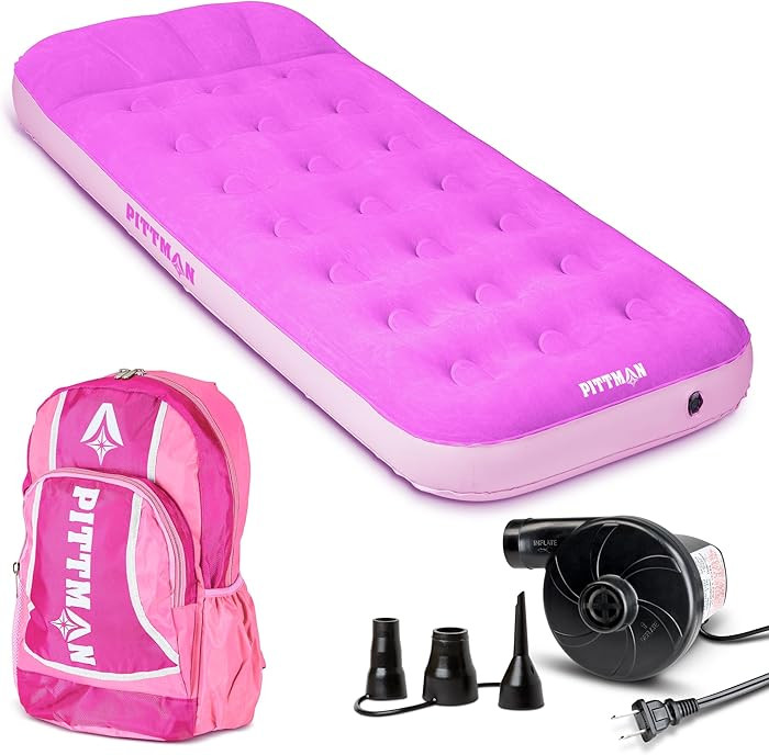 Pittman - Kids Air Mattress - Deluxe Kids Inflatable Bed with Electric Pump & Durable Backpack - ... | Amazon (US)