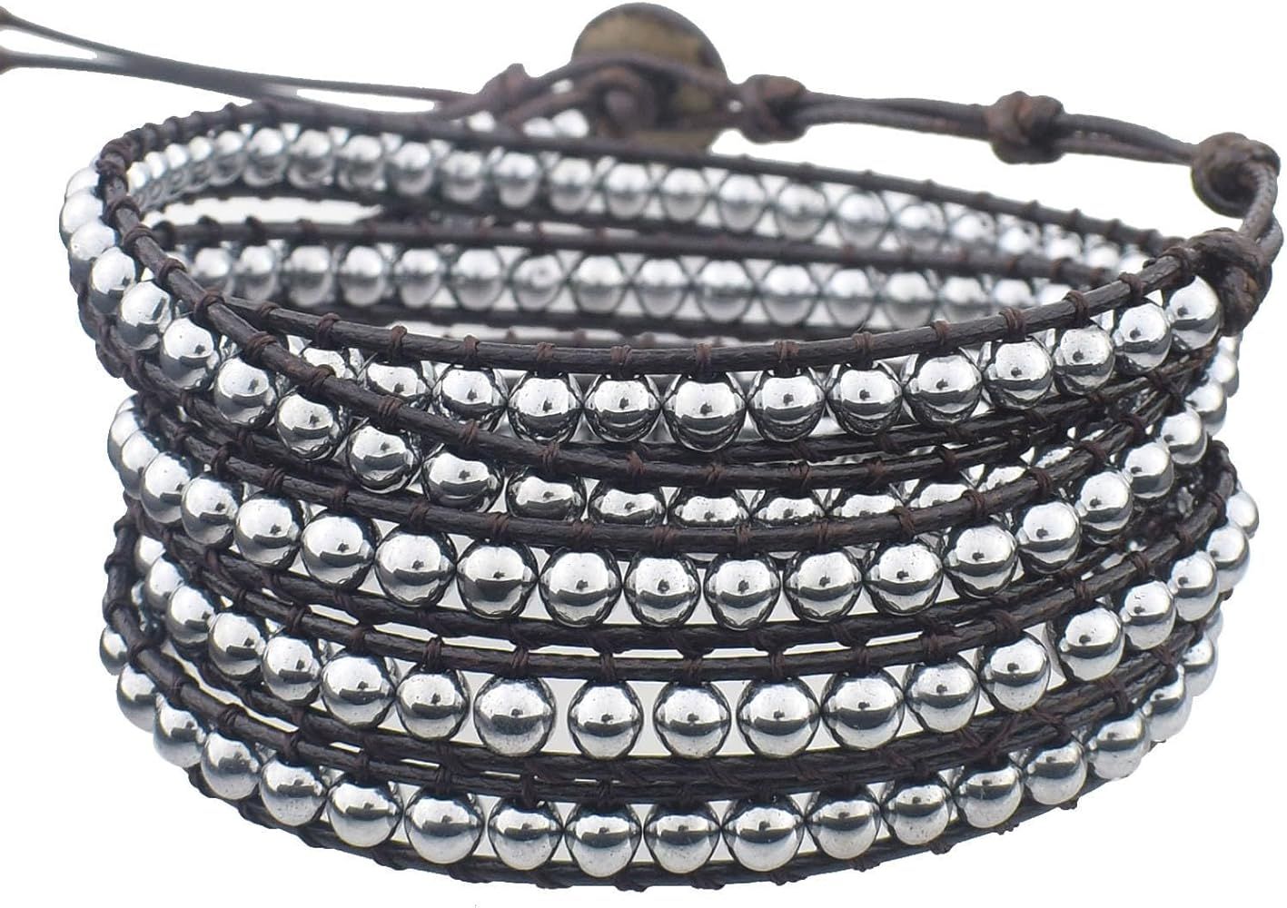 Genuine Stone Wrap Bracelet for Women Healing Crystal Beaded Bracelet Adjustable 2/3/5 Wraps Brac... | Amazon (US)