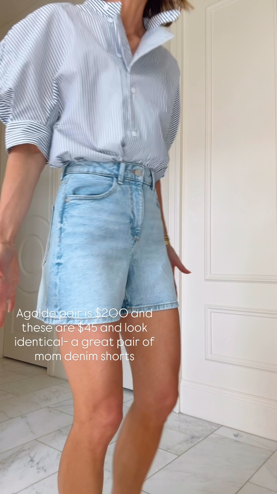 A great pa if of denim mom shorts for under $50- I'm wearing size 25/2