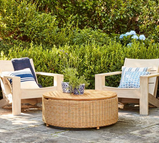 Westport Wicker Round Storage Outdoor Coffee Table (36") | Pottery Barn (US)