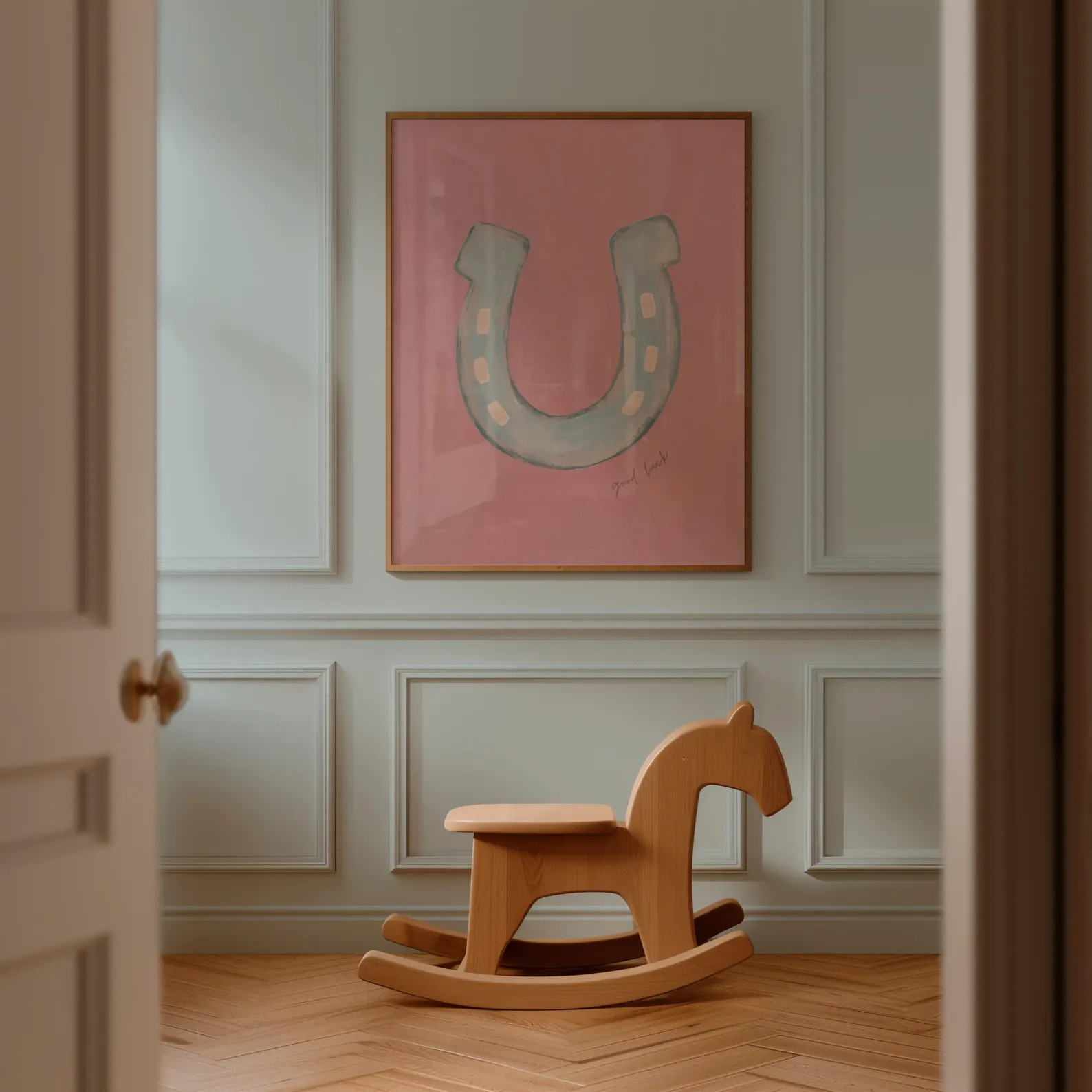 Pastel "Good Luck" Horseshoe Art Print: Western Nursery Decor (Digital Download) | Etsy (Global)