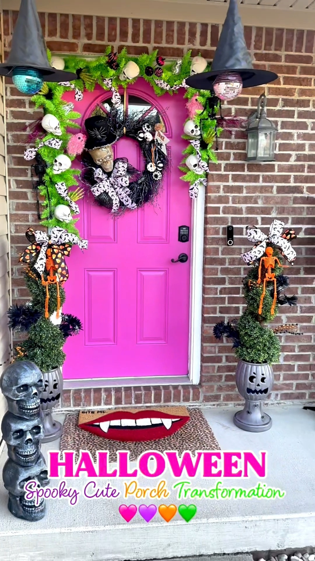 Halloween porch decor! 🩷🎃 pink spooky cute! 

#LTKFindsUnder100 #LTKHome #LTKSeasonal