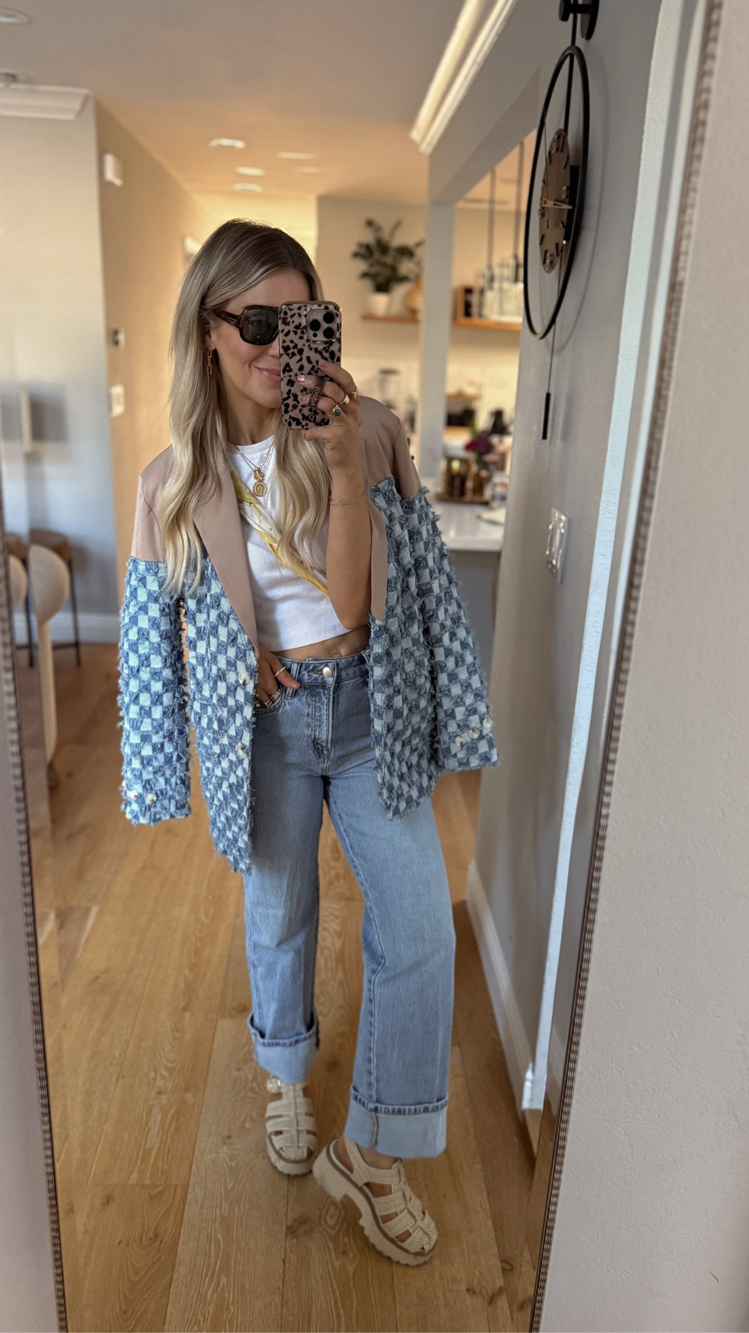 GRWM // spring business casual. The denim checked blazer is a good one — endless styling options and perfect for spring. 🤍

#LTKootd #LTKdayinmylife #LTKgrwm