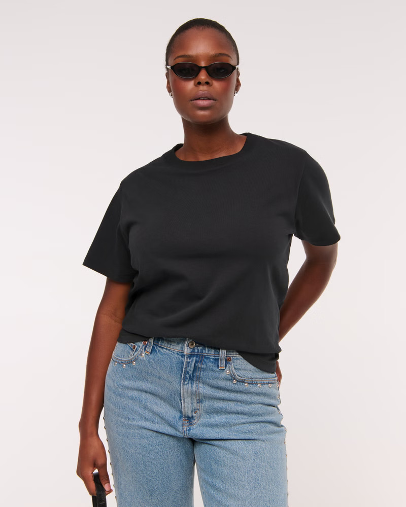 Women's Essential Premium Polished Easy Tee | Women's Tops | Abercrombie.com | Abercrombie & Fitch (US)