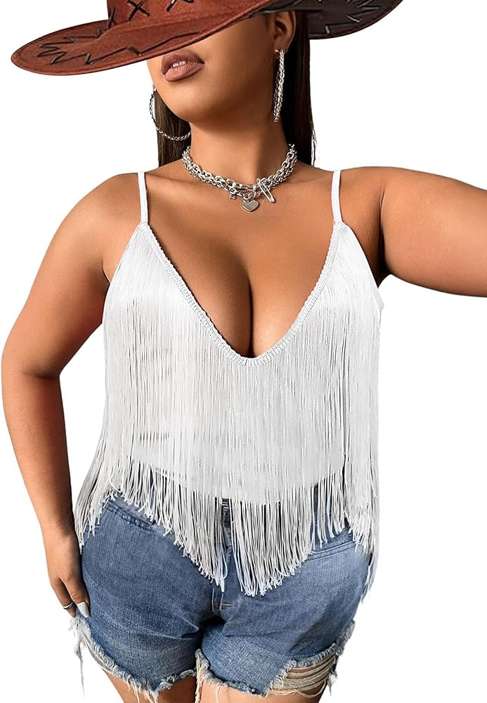 Plus Size Cowgirl Fringe Tops for Women - Western Country Concert Outfit Festival Tank Tassel Boh... | Amazon (US)