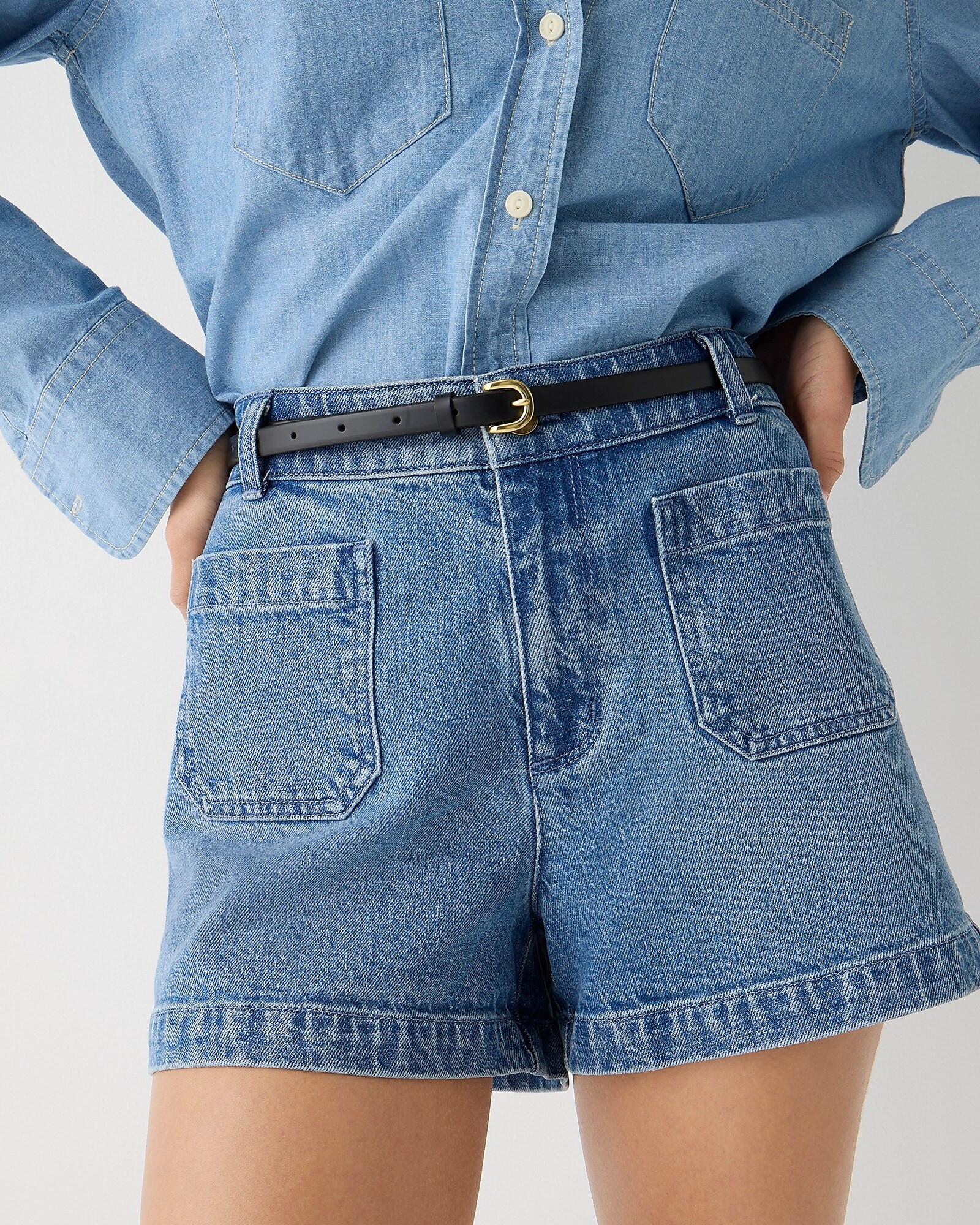 New patch-pocket short in denim | J. Crew US