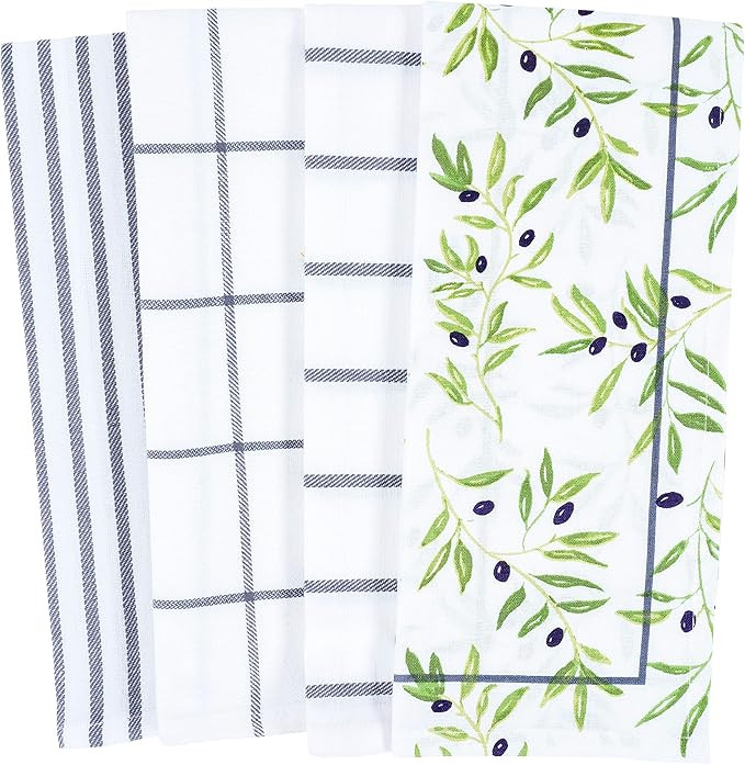 KAF Home Pantry Olives All Over Kitchen Dish Towel Set of 4, 100-Percent Cotton, 18 x 28-inch | Amazon (US)