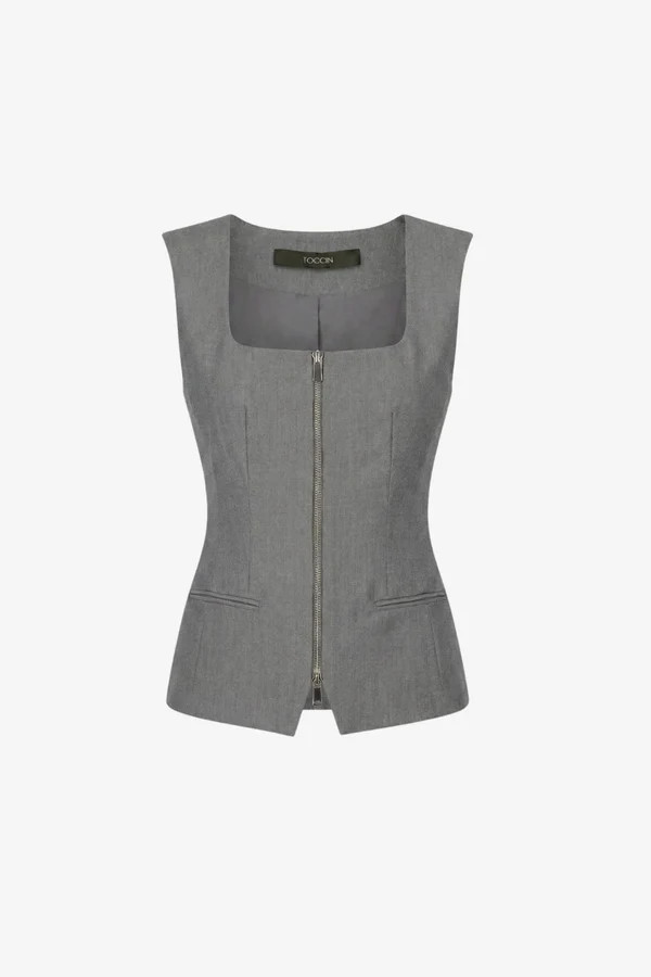 YARA ZIP FRONT VEST | Toccin