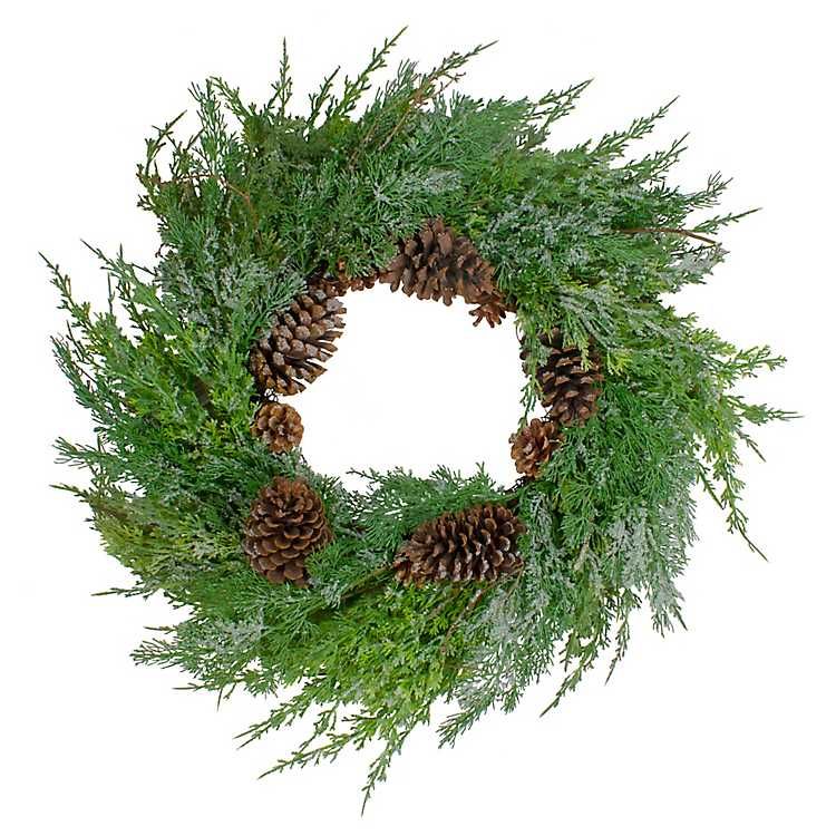 Frosted Cedar Pinecone Wreath | Kirkland's Home