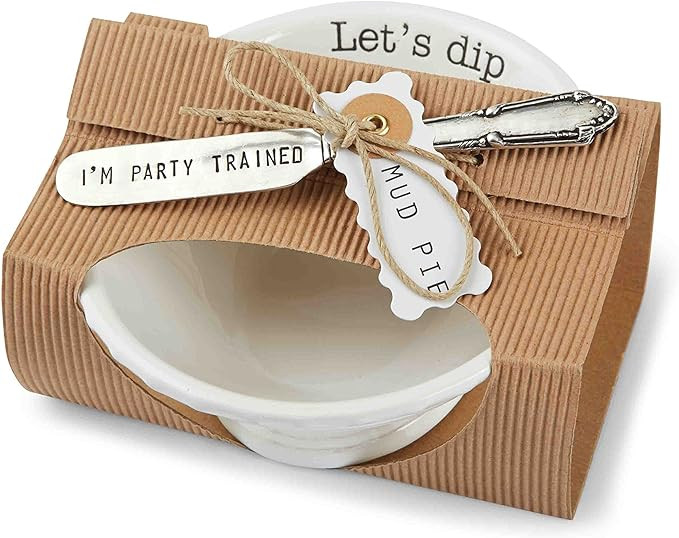 Mud Pie Circa Lets Dip Set, White 2" x 6" | Amazon (US)