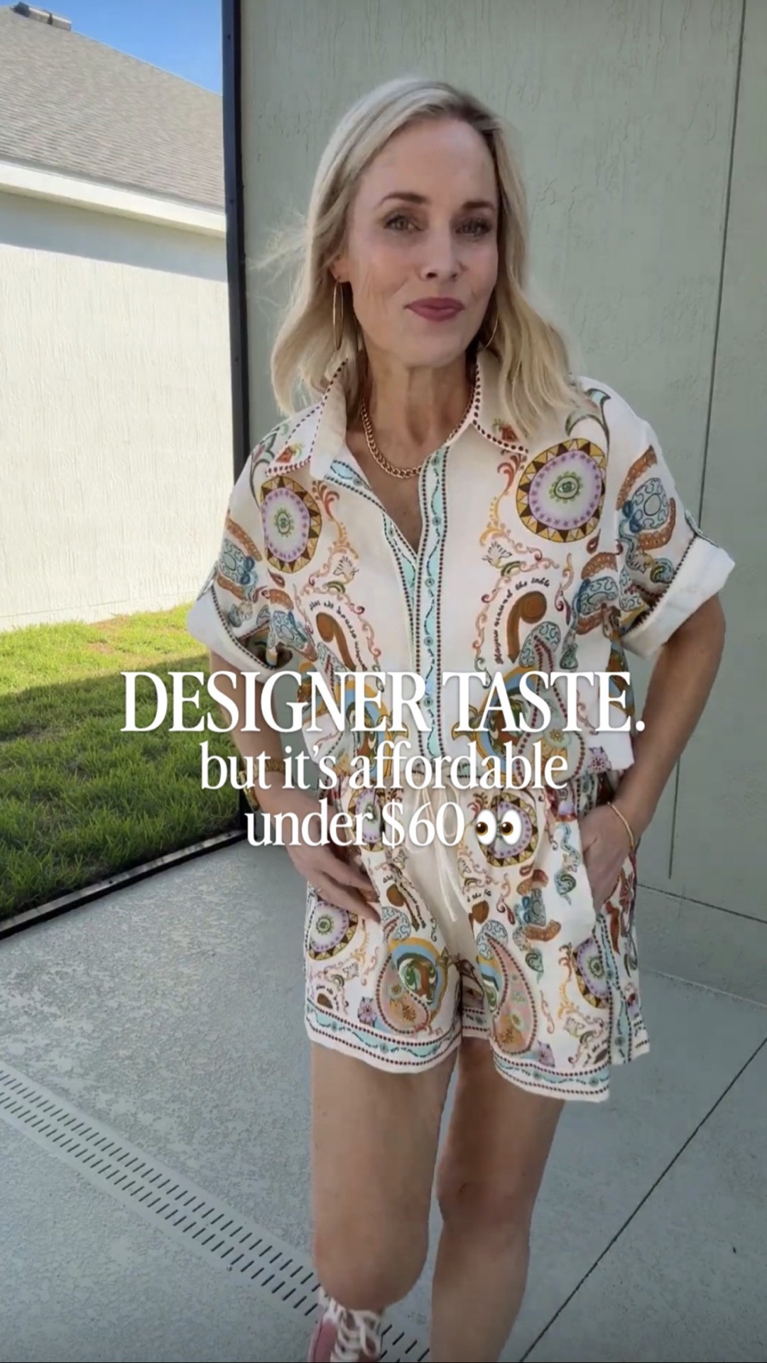 I genuinely can't believe this one is under $60.

It's one of those outfits that looks like it came from a resort boutique or a designer collection, but the price says otherwise. The fit is so good, the print looks expensive, and it's one of those easy throw-on outfits that instantly makes you feel put together.

I'm wearing my true size medium, and if you're between sizes, I'd stick with your normal size.

I've linked this along with a few other elevated summer outfits and vacation-ready finds because let's be honest... the good ones don't stay in stock long.



#styleover40 #summerstyle #vacationoutfit #midlifefashion #getyourcolonoscopy

#LTKootd #LTKOver40 #LTKTall