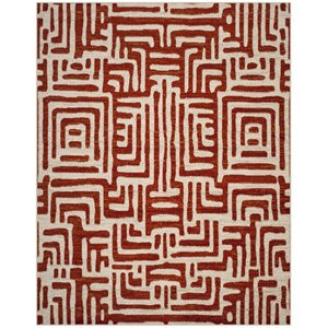 Safavieh Amsterdam 8' X 10' Rug in Ivory and Terracotta | Cymax