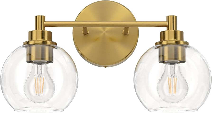 VONLUCE 2 Light Bathroom Vanity Light Fixtures, Gold Finish | Amazon (US)