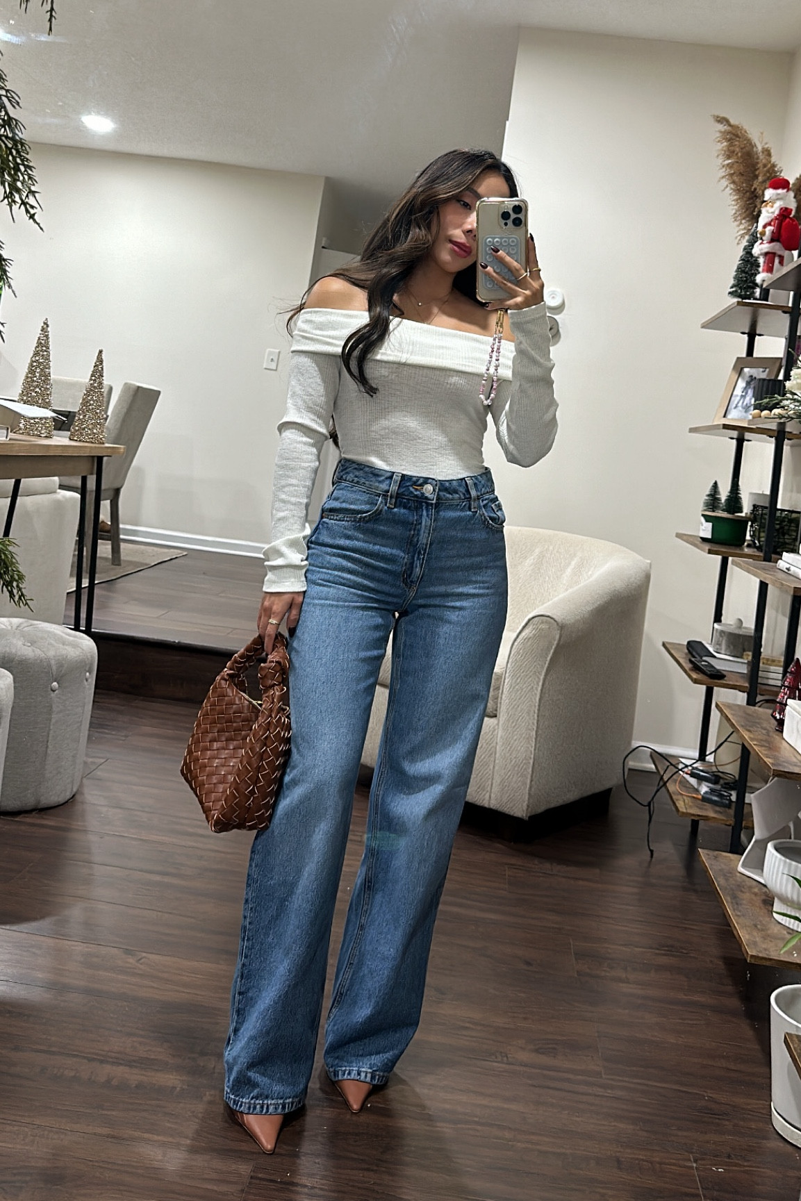Off shoulder and jeans 

#LTKCyberWeek #LTKGiftGuide #LTKHoliday