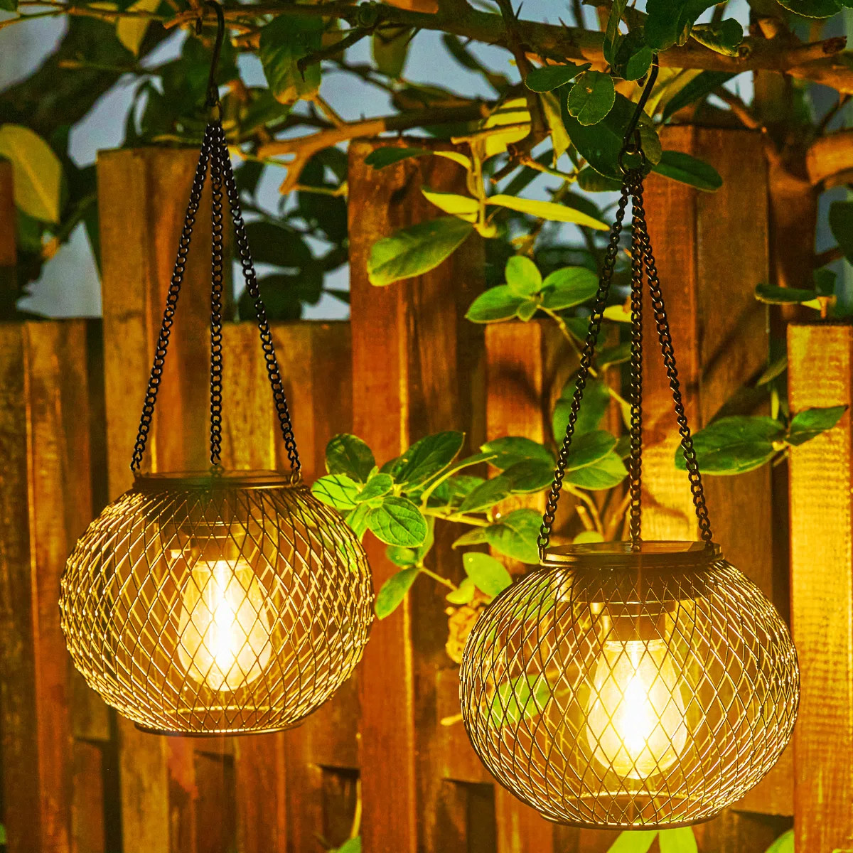 15'' Solar Powered Integrated LED Barrel Lantern (Set of 2) | Wayfair North America
