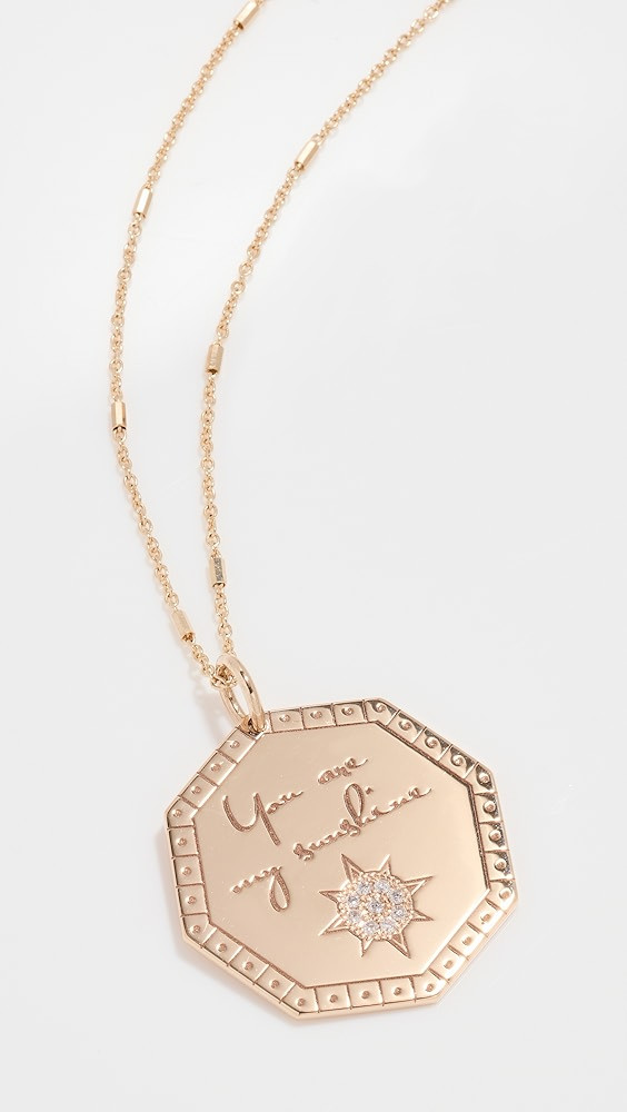 Zoe Chicco 14k Octagon Mantra Medallion Necklace | Shopbop | Shopbop