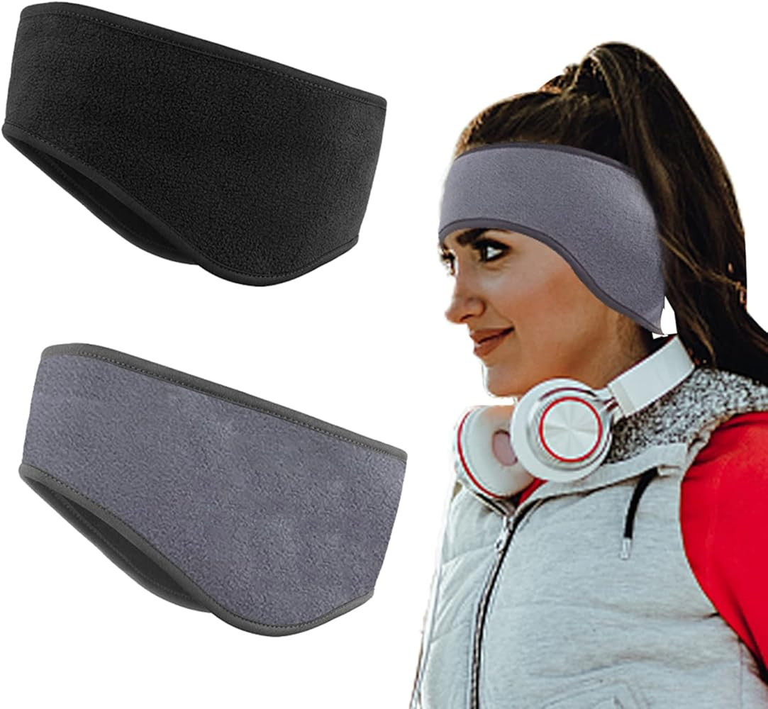 KUTOLAKI Ear Warmers Headband for Women and Men, 2 Pack Earbands Sports Earmuff Headband Set, Fle... | Amazon (US)