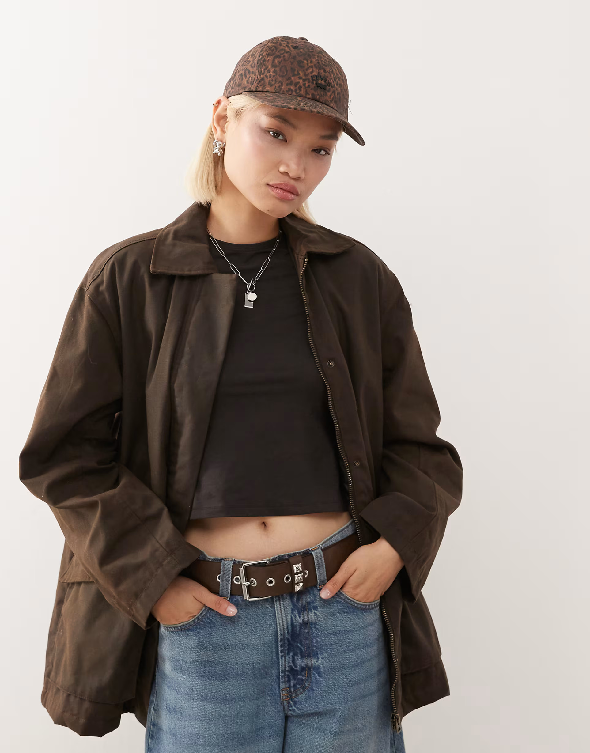 Weekday oversized wax barn jacket in dark brown | ASOS (Global)