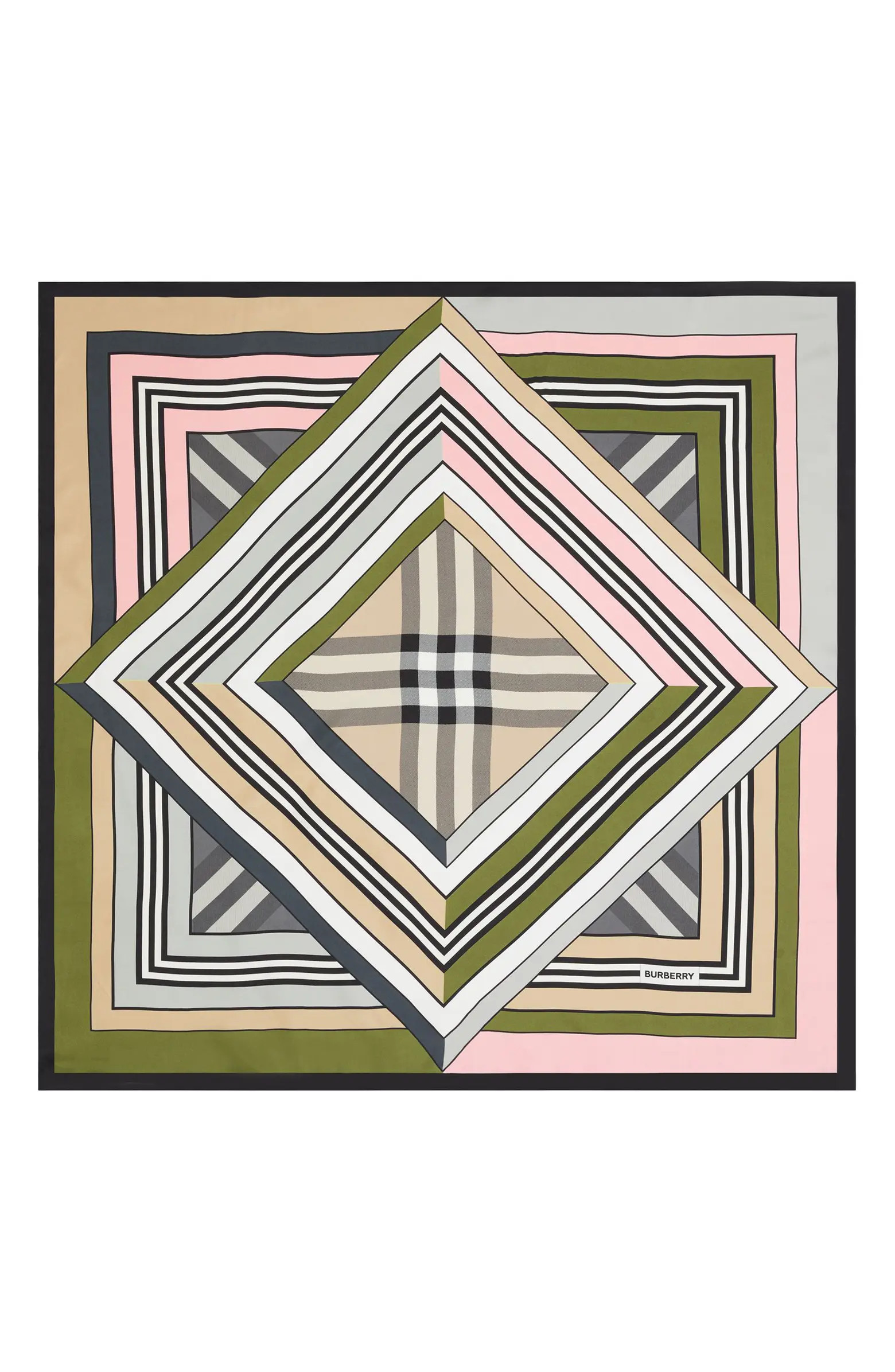 Icon Stripe & Vintage Check Silk Scarf | Nordstrom