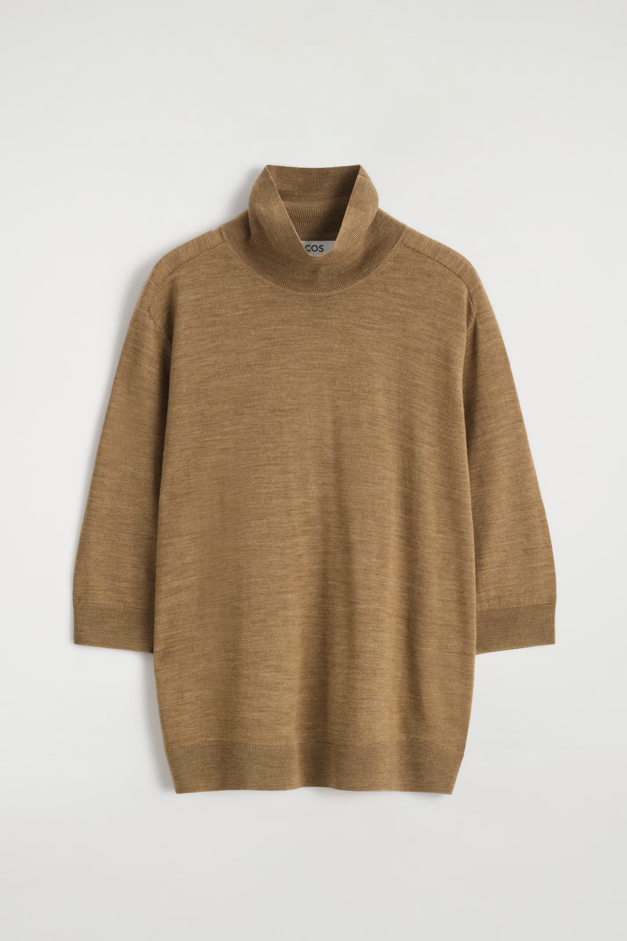 MERINO WOOL ROLL-NECK SWEATER - CARAMEL MÉLANGE | COS | COS (EU)