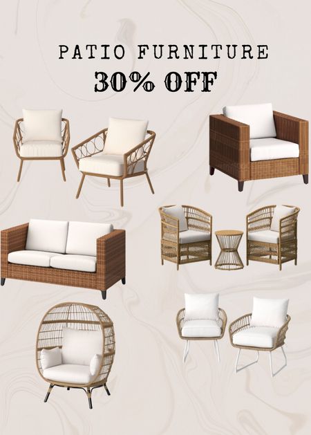Patio furniture sale discount 30% off outdoor furniture couches lounge chairs 