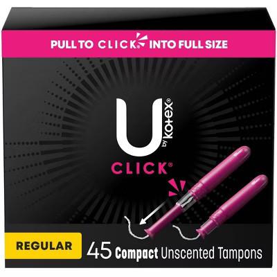 U by Kotex Click Compact Unscented Tampons - Regular - 45ct | Target