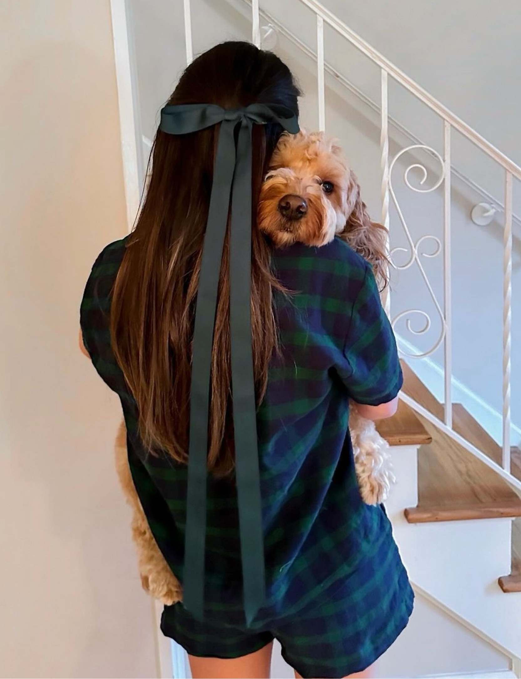 The coziest flannel winter pajamas from Eberjey paired with a statement bow, of course  

#LTKstyletip