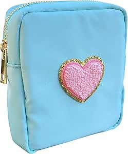 Preppy Cute Patch Clear Makeup Bags Nylon Toiletry Bags for Traveling Women Small Cosmetic Makeup... | Amazon (US)