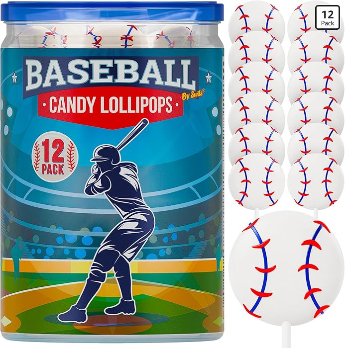 Baseball Lollipops 12pk- Baseball Sucker Lollipops Baseball Candy As Baseball Party Favors & Base... | Amazon (US)