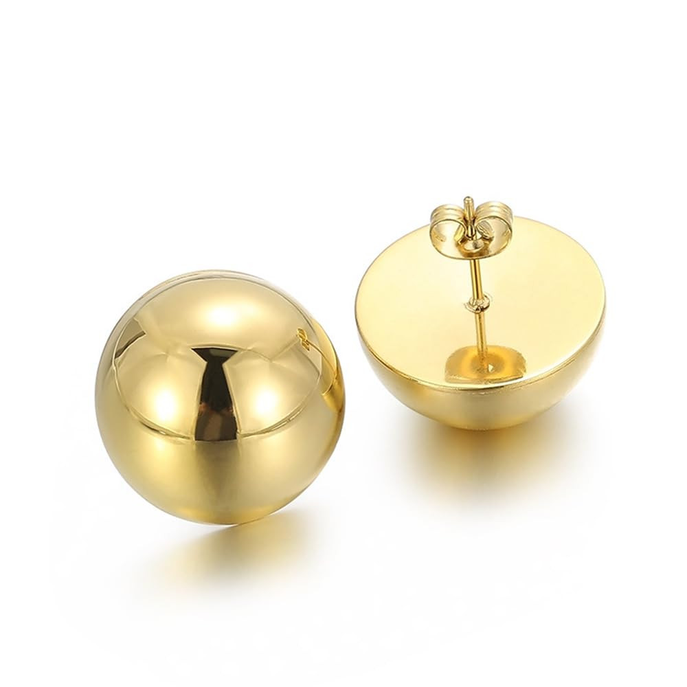 Gold Silver Half Ball Stud Earrings High Polished Round Earrings Trendy Jewelry for Women 20mm/18... | Amazon (US)