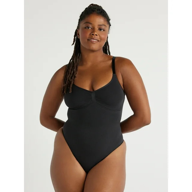 Joyspun Women’s Seamless Sculpting Thong Bodysuit, Sizes S to 3X | Walmart (US)