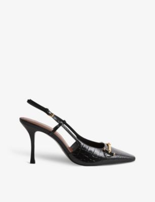 Dulcie hardware-embellished leather slingback shoes | Selfridges